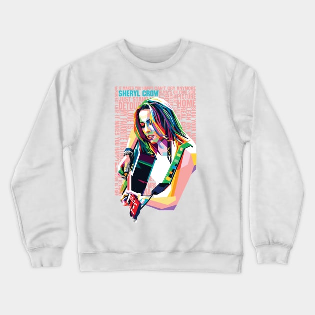 sheryl crow wpap pop art Crewneck Sweatshirt by BAJAJU